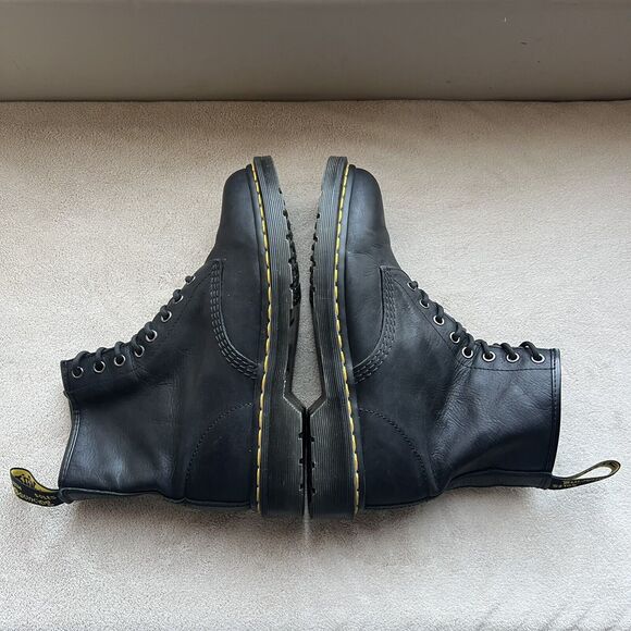 Dr. Martens 20846 Black Smooth Leather 8-Eye Combat Boot Men 9 Women 10 Grunge - Picture 4 of 16